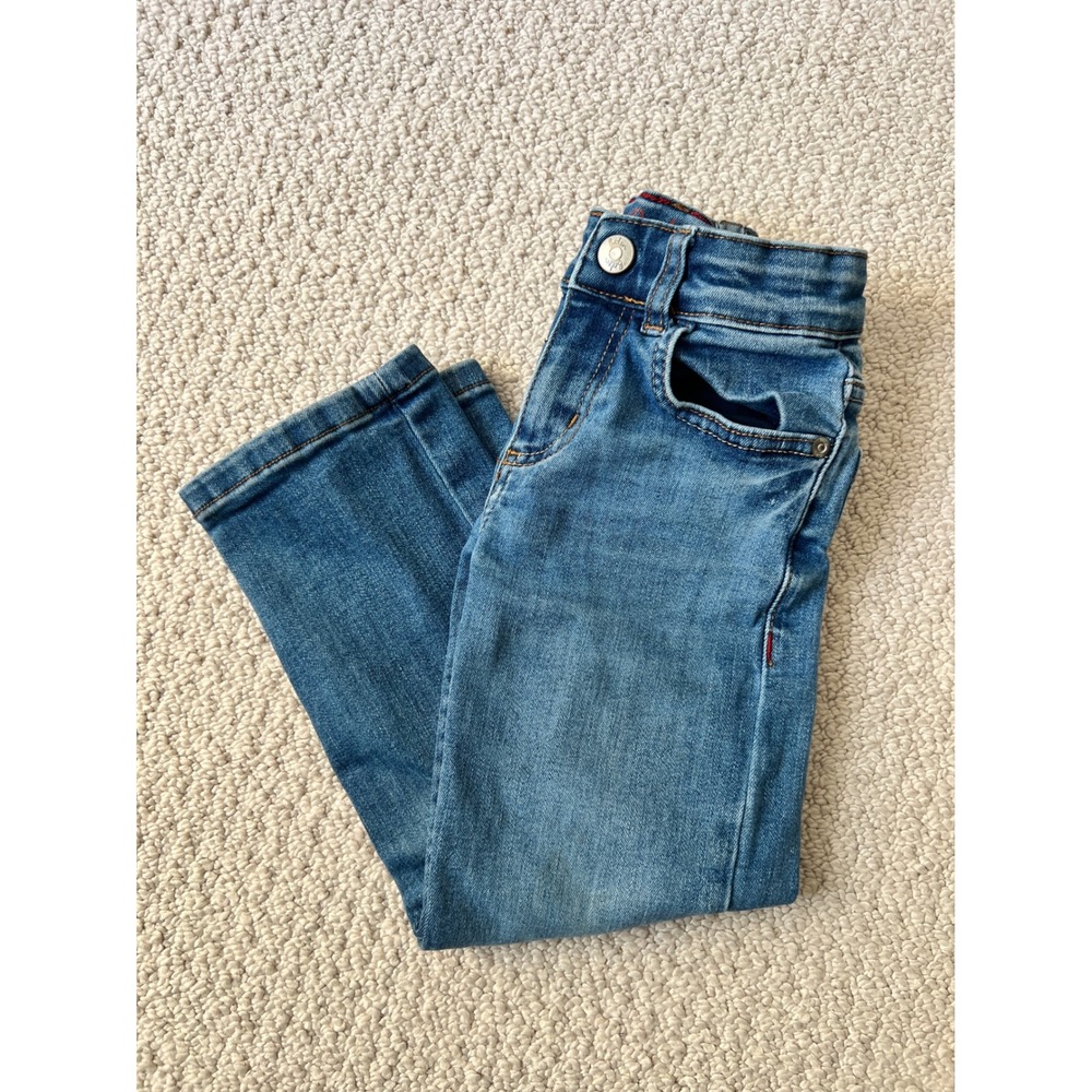 Boden Boys Medium Wash Straight Leg Denim Jeans Size 4T Adjustable Waist